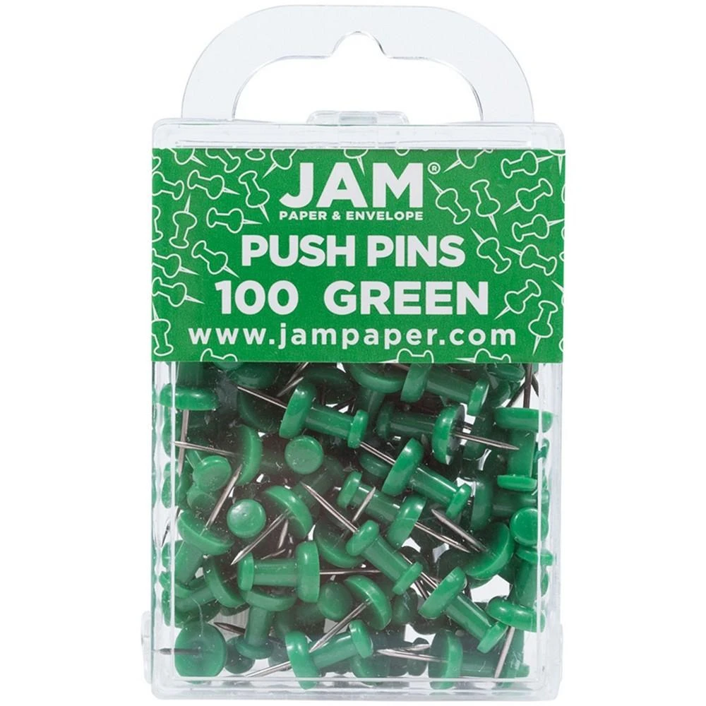 商品JAM Paper|Colorful Push Pins - Pushpins - 100 Per Pack,价格¥83,第1张图片
