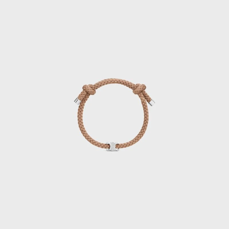 商品Celine|CELINE赛琳 男士棕色/银黄铜/丙烯酸手链,价格¥2437,第1张图片