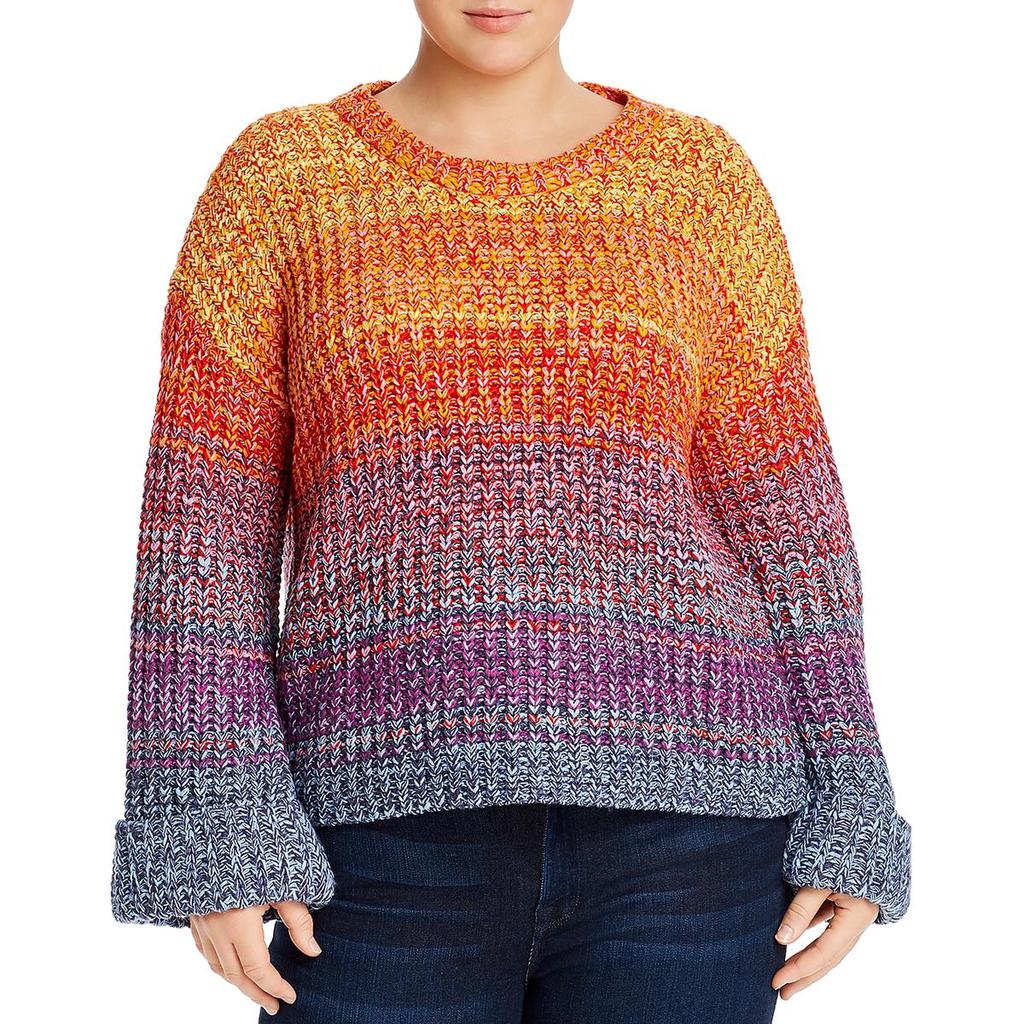 Aqua Womens Plus Marled Comfy Crewneck Sweater商品第1张图片规格展示