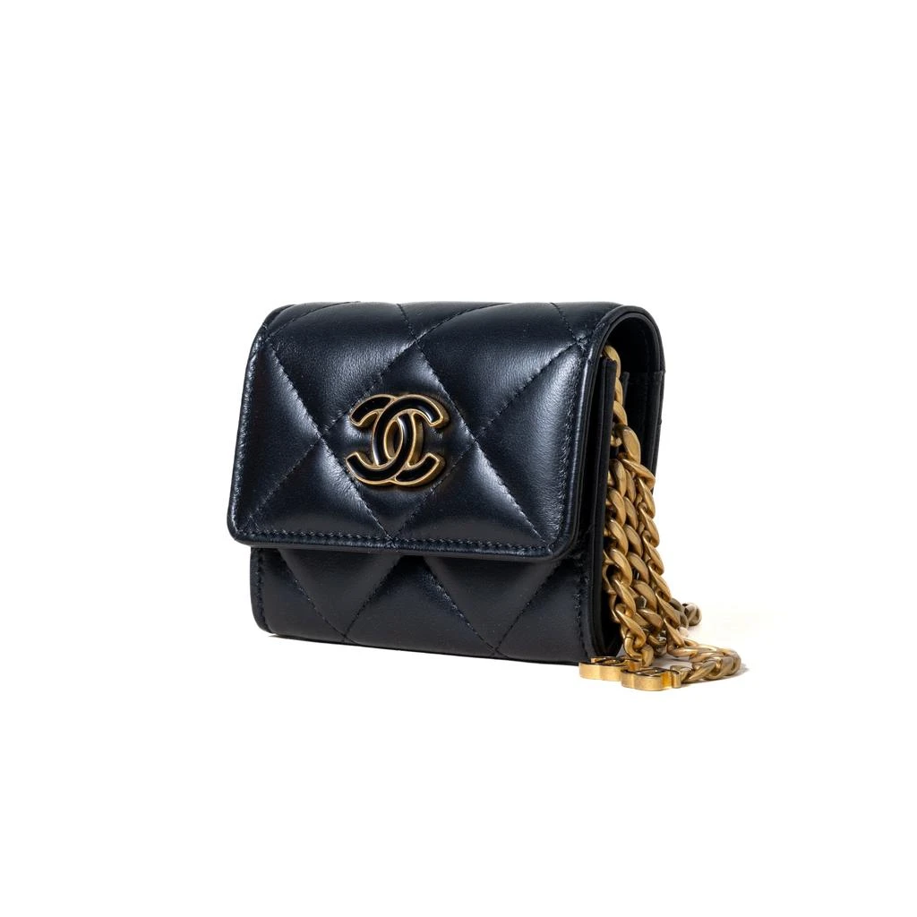 商品Chanel|Chanel Cluth With Chain Gold Tone Metal Lambskin Black,价格¥20652,第2张图片详细描述