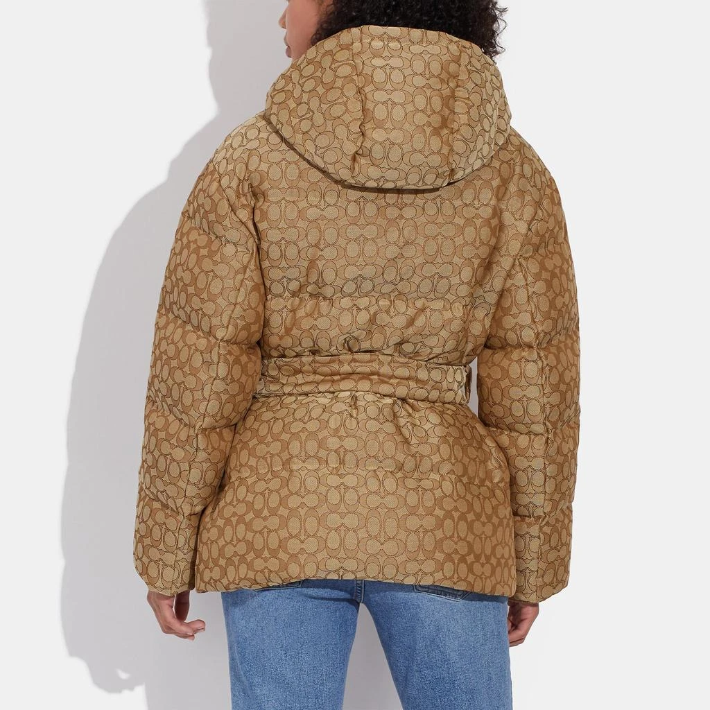 商品Coach|Coach Outlet Signature Jacquard Down Pillow Jacket,价格¥2288,第3张图片详细描述