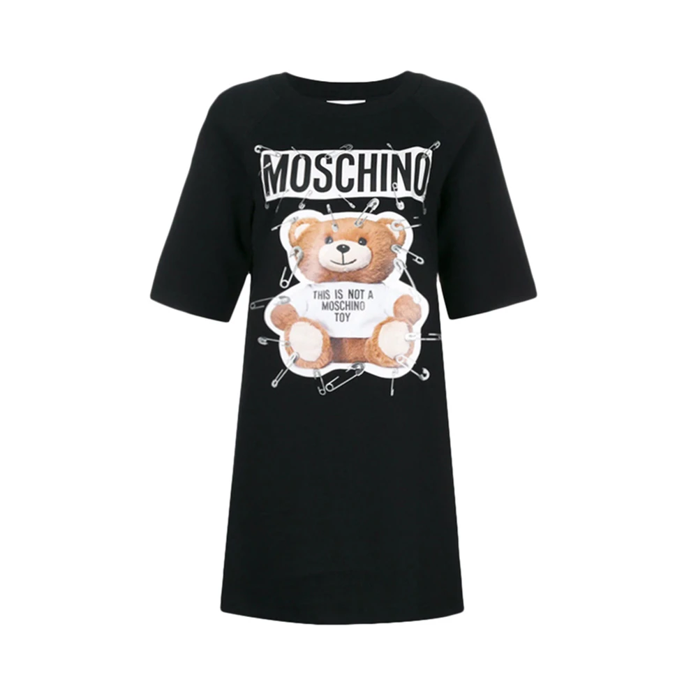 商品[国内直发] Moschino|Moschino 莫斯奇诺 女士黑色棉质T恤式连衣裙 EV0444-5526-1555,价格¥1268,第1张图片