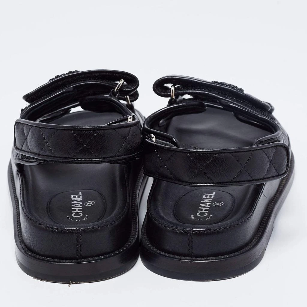 商品[二手商品] Chanel|Chanel Black Leather Dad Slingback Sandals Size 37,价格¥12798,第5张图片详细描述