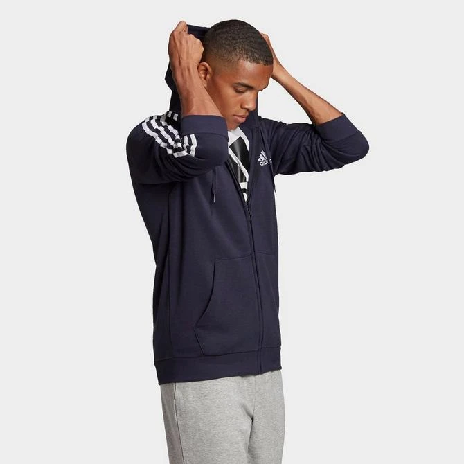 商品Adidas|Men's adidas Essentials Fleece 3-Stripes Full Zip Hoodie,价格¥452,第2张图片详细描述