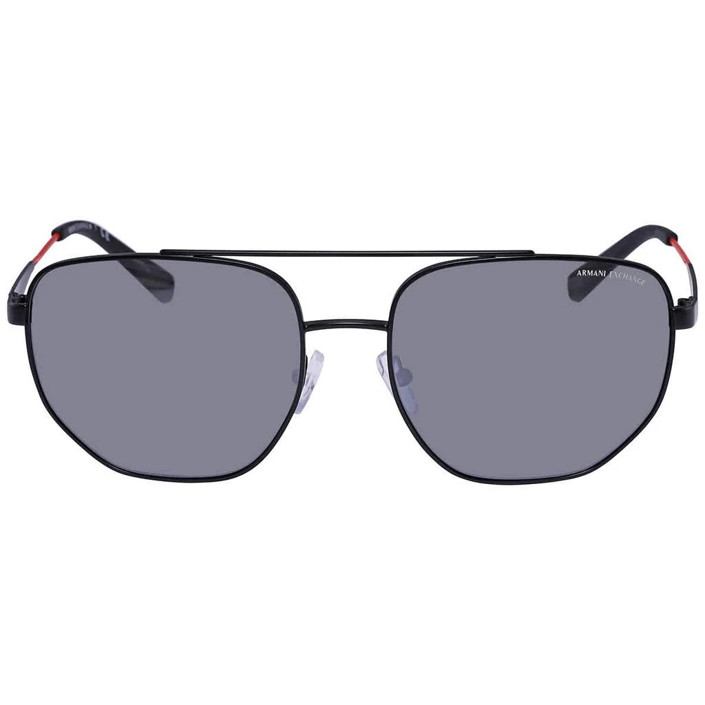 商品Armani Exchange|Mirrored Black Geometric Men's Sunglasses AX2033S 60636G 59,价格¥300,第2张图片详细描述