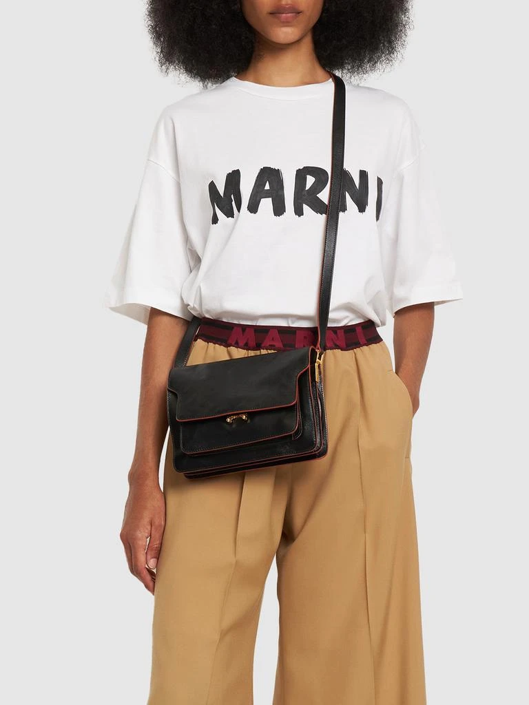 商品Marni|Medium Trunk Soft Leather Shoulder Bag,价格¥14944,第1张图片详细描述