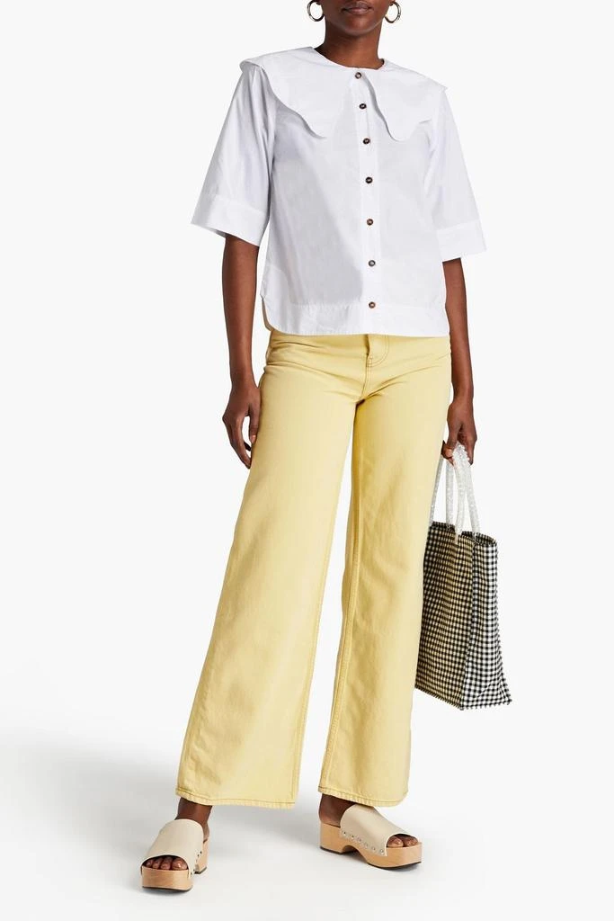 商品Ganni|Scalloped cotton-poplin shirt,价格¥569,第2张图片详细描述
