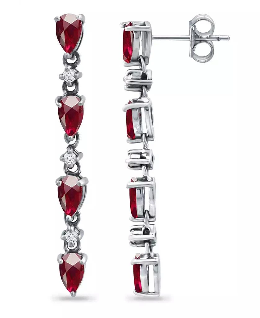 商品Giani Bernini|Created Ruby and Cubic Zirconia Linear Drop Earrings,价格¥158,第2张图片详细描述