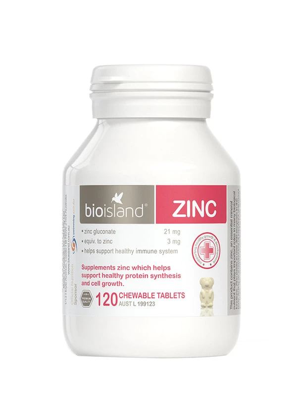 商品Bioisland|澳洲bio island婴幼儿宝宝儿童补锌小熊咀嚼片120粒 锌片改善食欲,价格¥147,第1张图片
