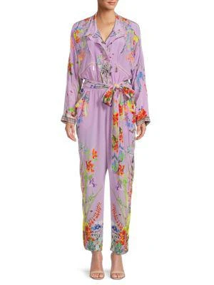 商品Camilla|Floral Print Belted Silk Jumpsuit,价格¥1350,第1张图片