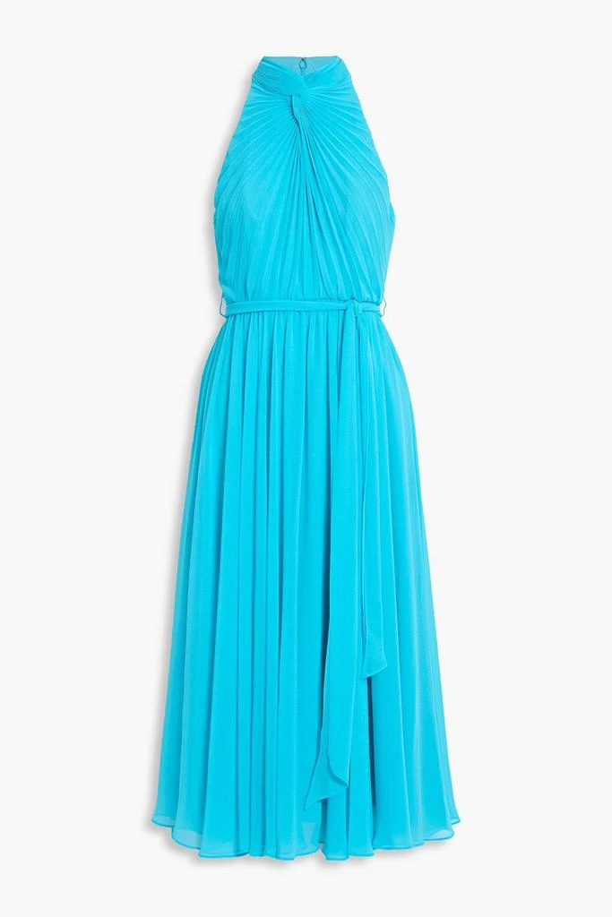 商品Badgley Mischka|Belted pleated chiffon midi dress,价格¥1073,第1张图片