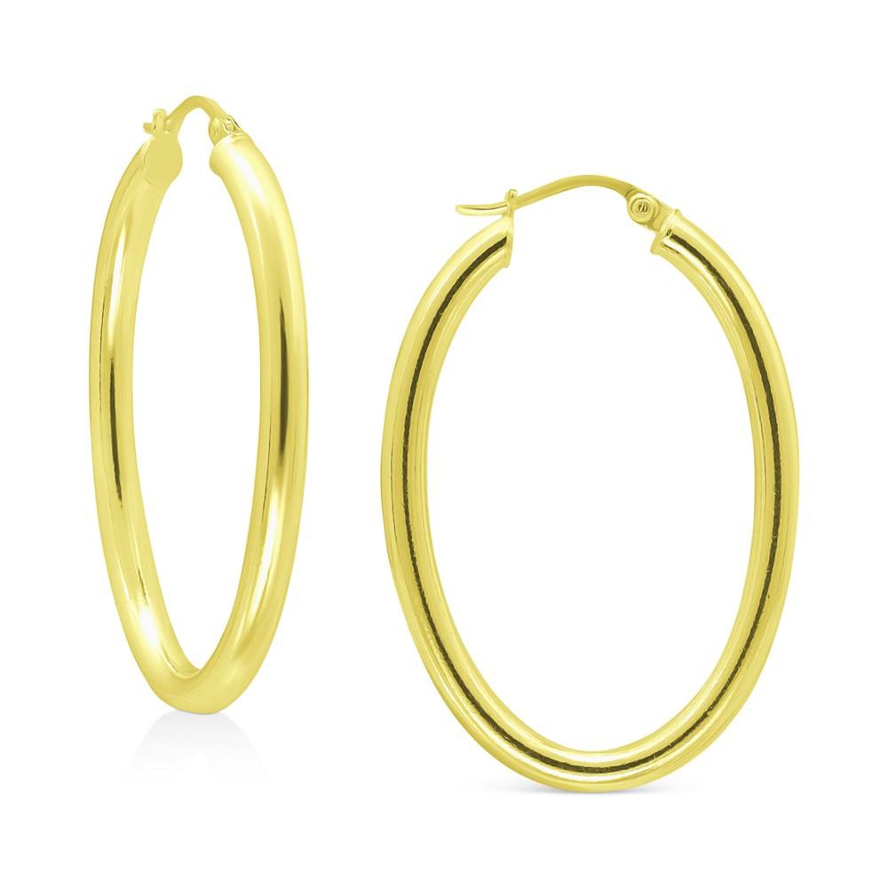 Polished Oval Medium Hoop Earrings, 25mm, Created for Macy's商品第1张图片规格展示