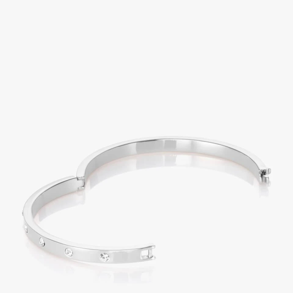 商品Kate Spade|Kate Spade New York Women's Set In Stone Metal Stone Hinged Bangle - Clear/Silver,价格¥415,第2张图片详细描述