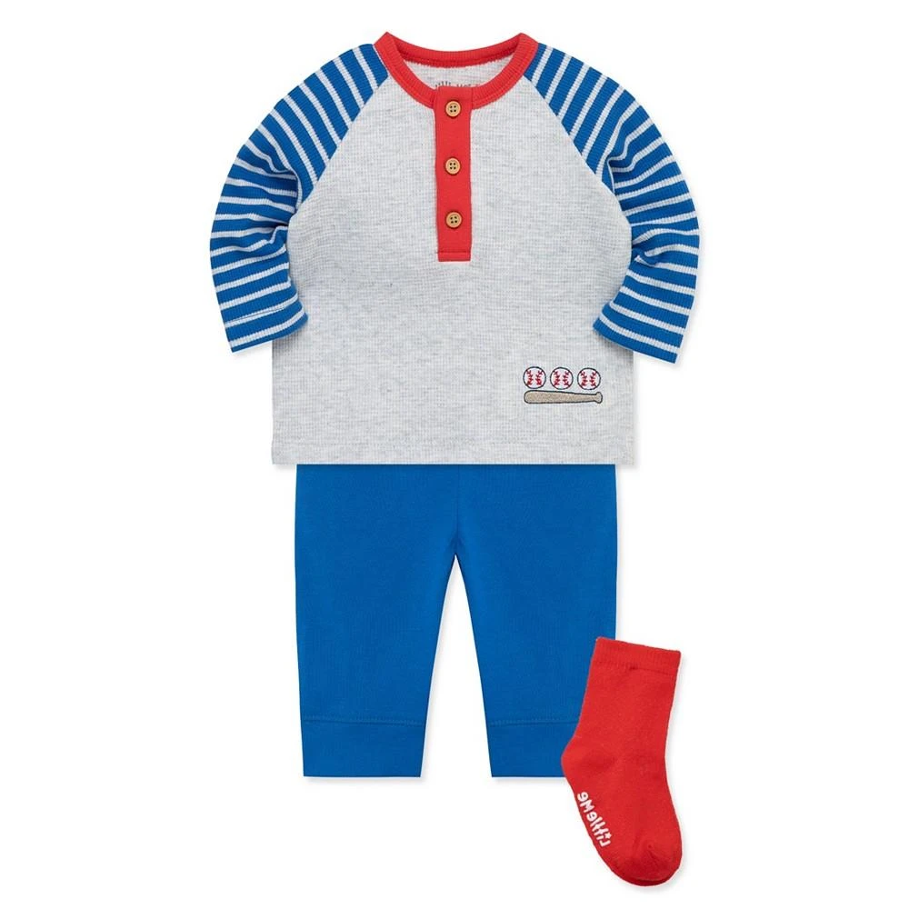 商品Little Me|Baby Boys Baseball T-shirt, Jogger Pants and Socks, 3 Piece Set,价格¥209,第5张图片详细描述