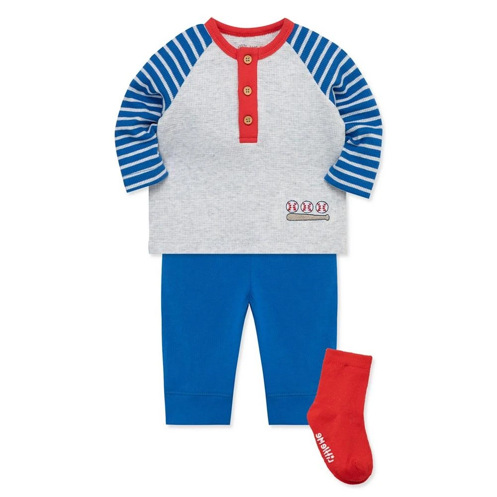 商品Little Me|Baby Boys Baseball T-shirt, Jogger Pants and Socks, 3 Piece Set,价格¥158,第5张图片详细描述