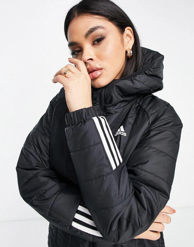 商品Adidas|adidas Outdoor Itavic hooded light puffer jacket in black,价格¥824,第3张图片详细描述