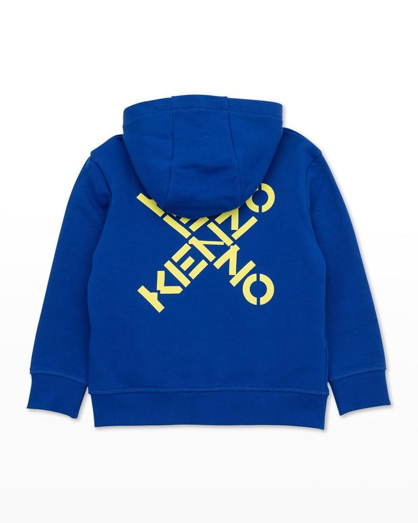 商品Kenzo|Boy's Cross Logo Zip Up Hoodie, Sizes 6-12,价格¥1067,第4张图片详细描述