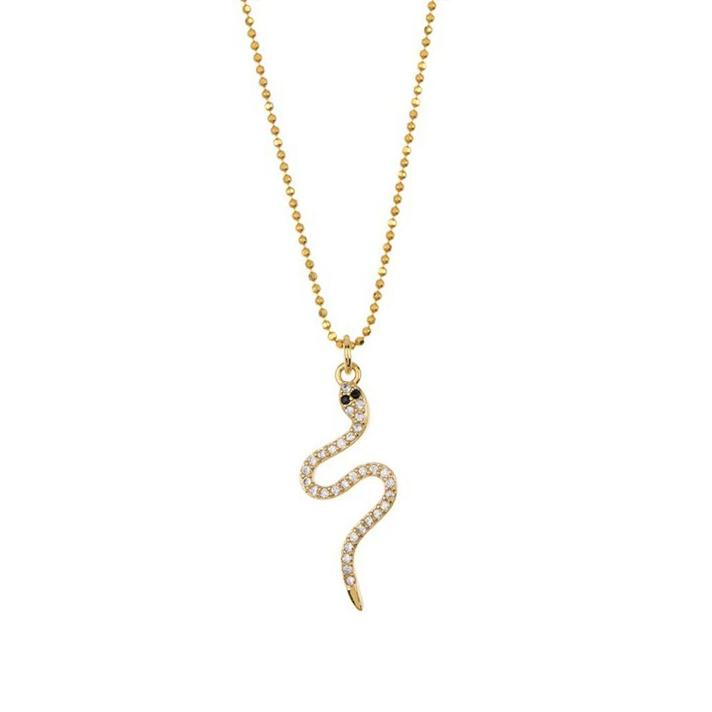 商品ADORNIA|Adornia Snake Pendant Necklace 14k yellow gold plated silver Swarovski crystal,价格¥358,第1张图片