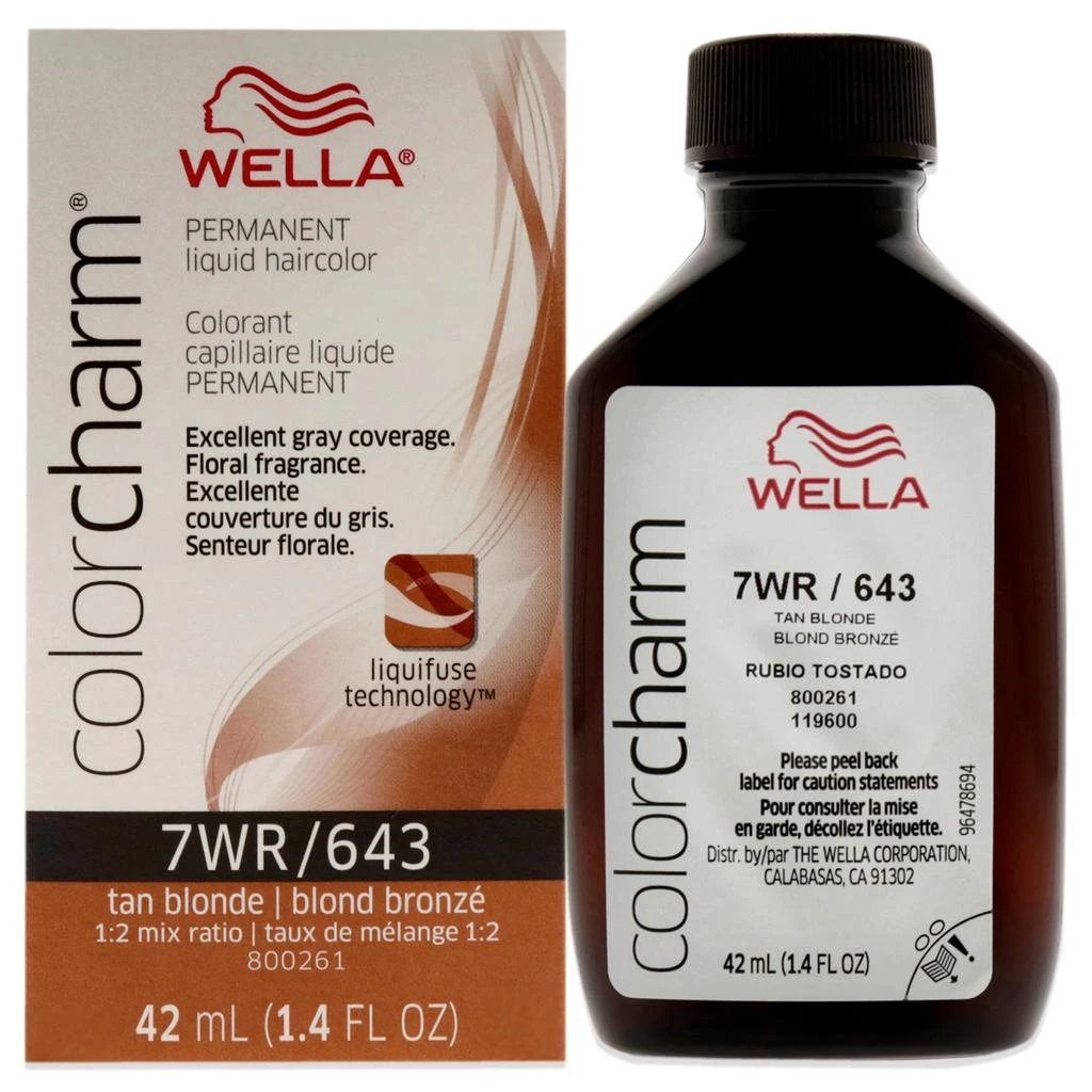 商品Wella|Color Charm Permanent Liquid Haircolor - 643 7WR Tan Blonde by  for Unisex - 1.4 oz Hair Color,价格¥131,第1张图片