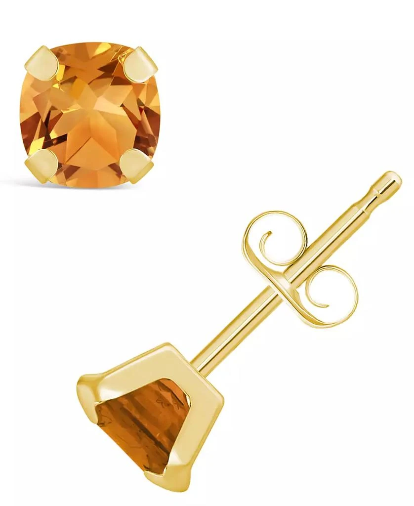 商品Macy's|Gemstone Stud Earrings in 10k Yellow Gold,价格¥522,第1张图片