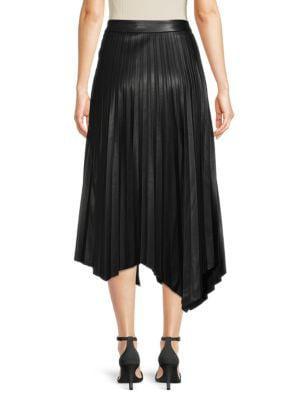 商品Tahari|​Faux Leather Pleated Skirt,价格¥664,第4张图片详细描述