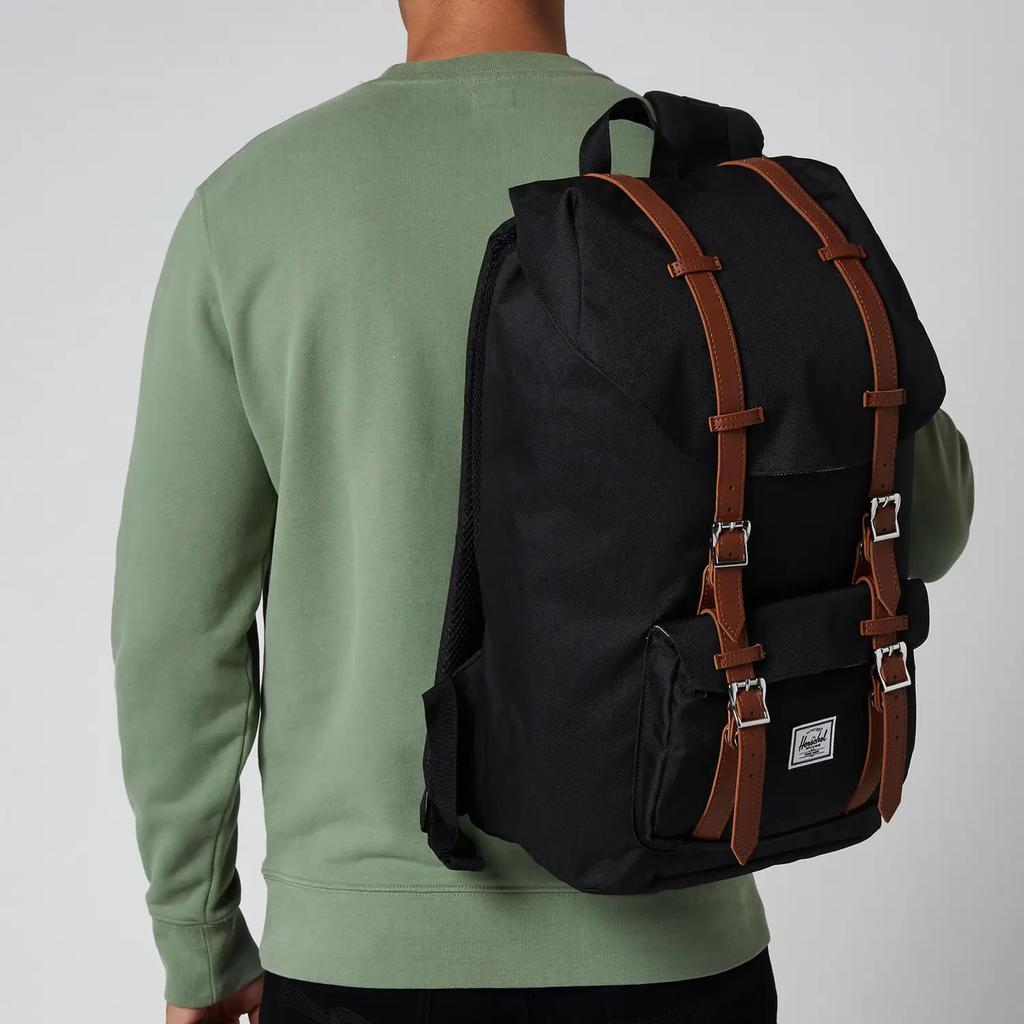 商品Herschel Supply|Herschel Supply Co. Men's Little America Backpack - Black/Tan,价格¥879,第4张图片详细描述