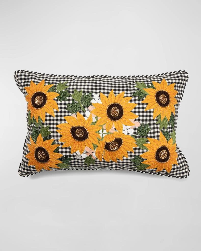 商品MacKenzie-Childs|Gingham Sunflower Lumbar Pillow, 22" x 14",价格¥273,第1张图片