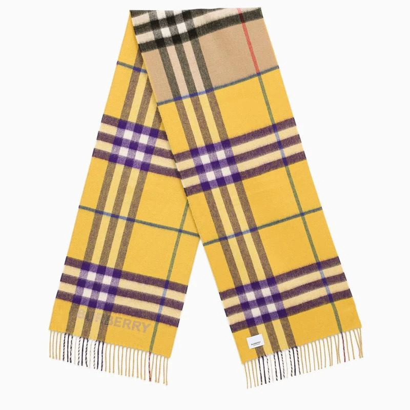 商品Burberry|Yellow/purple cashmere scarf,价格¥3944,第1张图片