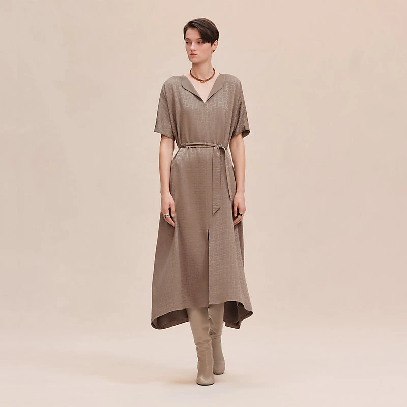 商品Hermes|Hermes/爱马仕 女士灰色真丝连衣裙,价格¥30311,第4张图片详细描述