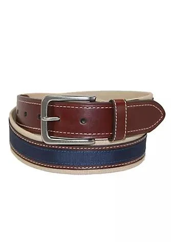 商品Tommy Hilfiger|Hilfiger Mens Canvas With Leather Inlay Casual Belt,价格¥217,第1张图片