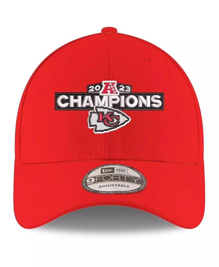 商品New Era|Men's Red Kansas City Chiefs 2023 AFC Champions 9FORTY Adjustable Hat,价格¥232,第4张图片详细描述