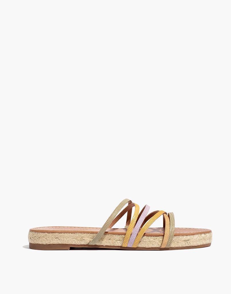 商品Madewell|The Kathryn Espadrille Slide Sandal in Colorblock Snake Embossed Leather,价格¥368,第4张图片详细描述