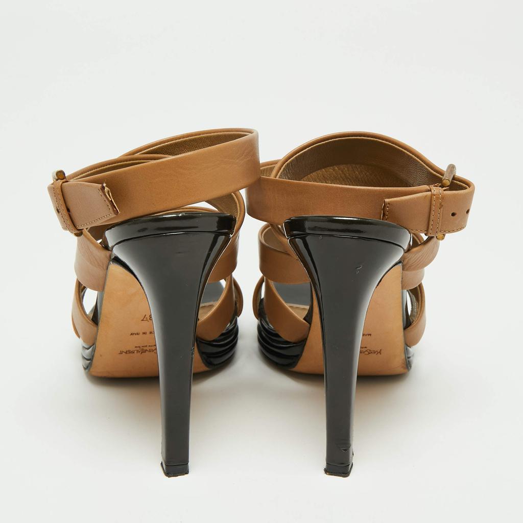 商品[二手商品] Yves Saint Laurent|Saint Laurent Paris Brown Leather Strappy Sandals Size 37,价格¥3059,第7张图片详细描述