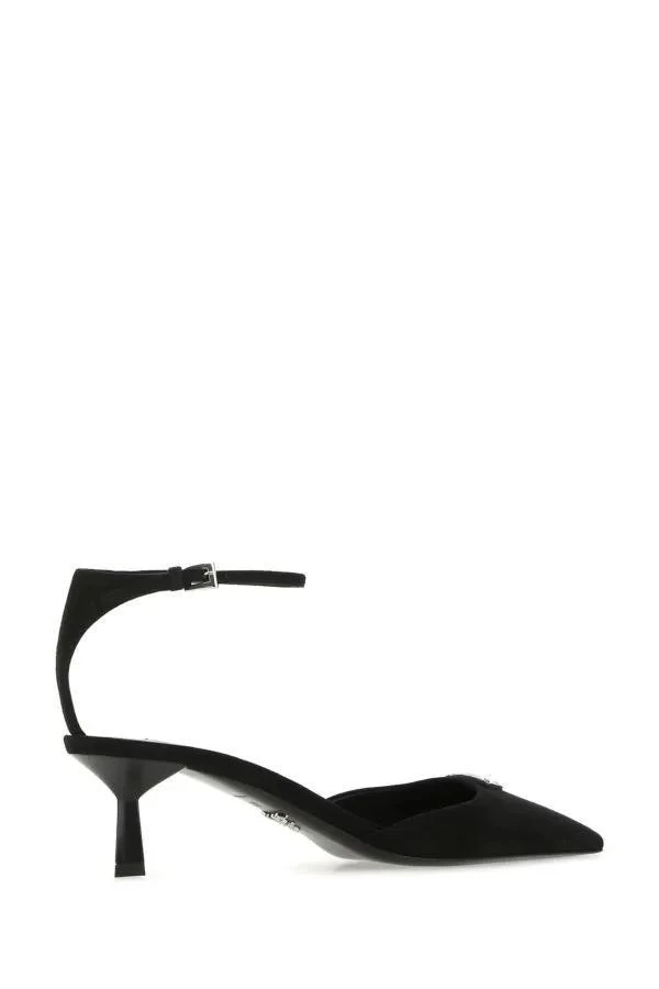 商品Prada|PRADA heeled shoes in black suede,价格¥5712,第3张图片详细描述