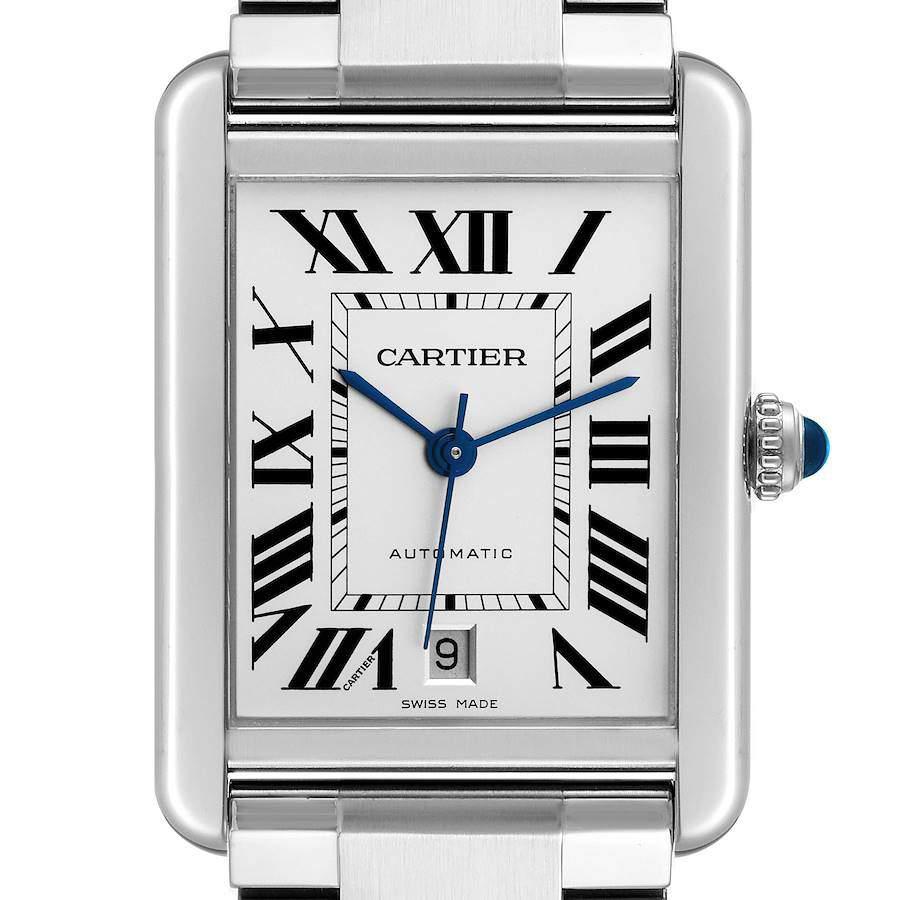 Cartier Silver Stainless Steel Tank Solo W5200028 Automatic Men's Wristwatch 31 mm商品第6张图片规格展示