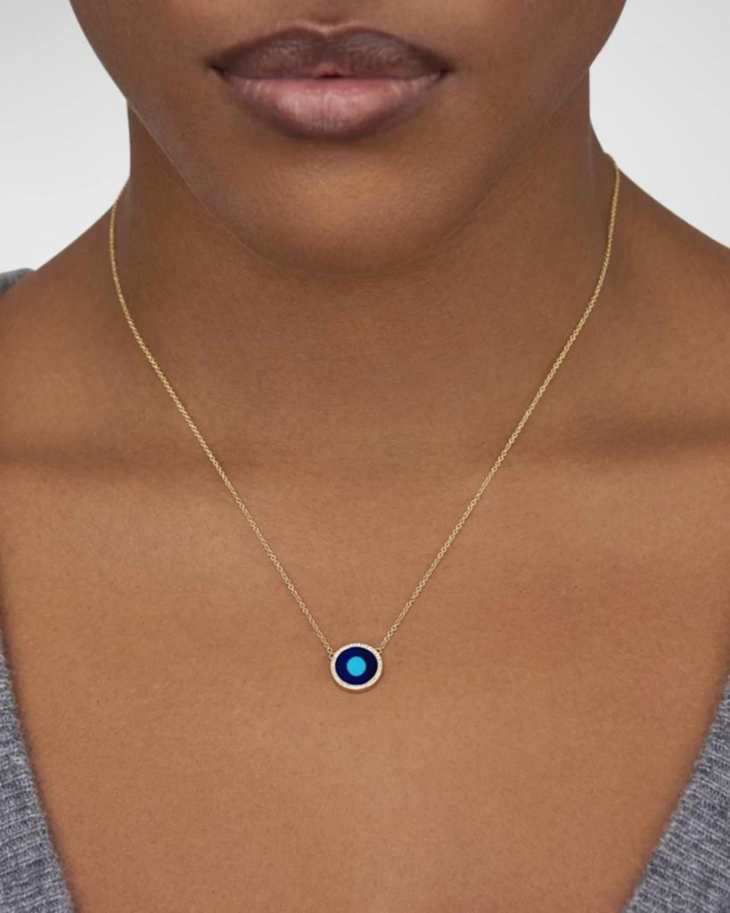商品Jennifer Meyer|18k Gold Inlay Diamond Evil Eye Pendant Necklace,价格¥22203,第2张图片详细描述