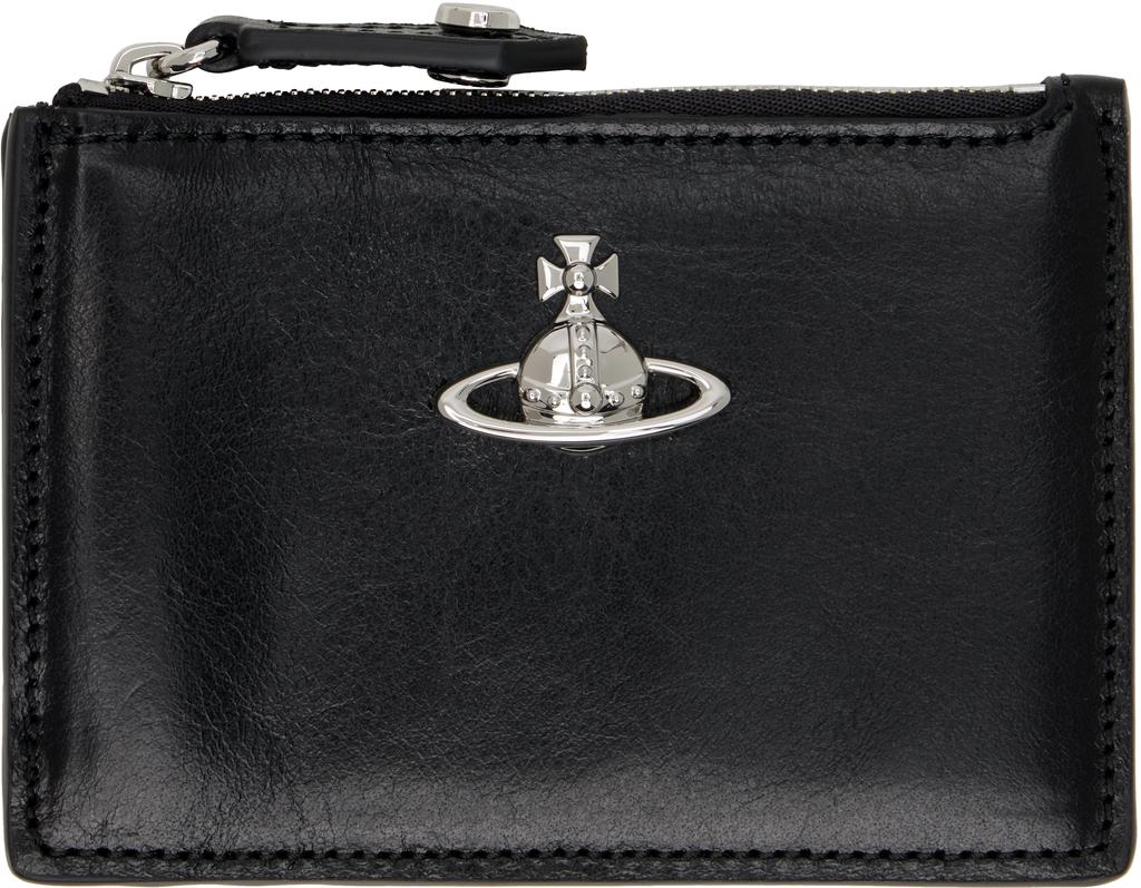 Black Slim Long Card Holder image 2