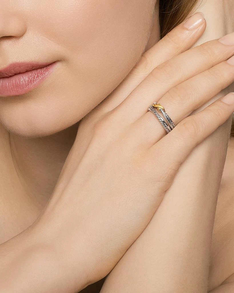 商品David Yurman|6mm X Crossover Ring in Silver with 18K Gold,价格¥2300,第2张图片详细描述