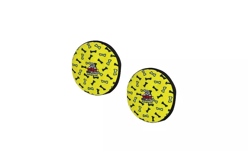 商品Tuffy|Ultimate Flyer Yellow Bone, 2-Pack Dog Toys,价格¥216,第1张图片