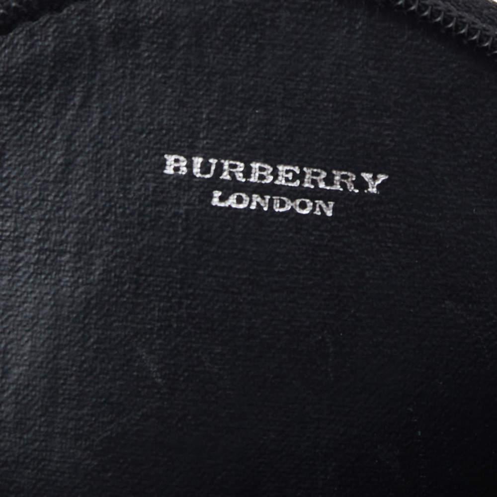 Burberry Beige-Black House Check PVC And Leather Round Coin Pouch商品第7张图片规格展示