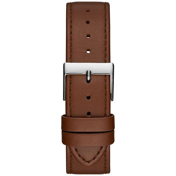 商品GUESS|Men's Diamond-Accent Brown Leather Strap Watch 42mm, Created for Macy's,价格¥561,第4张图片详细描述