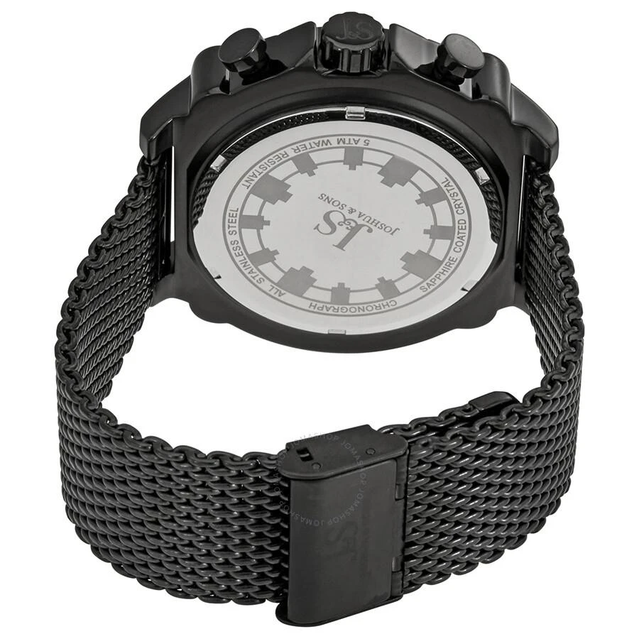 商品Joshua And Sons|Joshua & Sons Chronograph Black Dial Black Ion-plated Mesh Men's Watch JS58BK,价格¥761,第3张图片详细描述