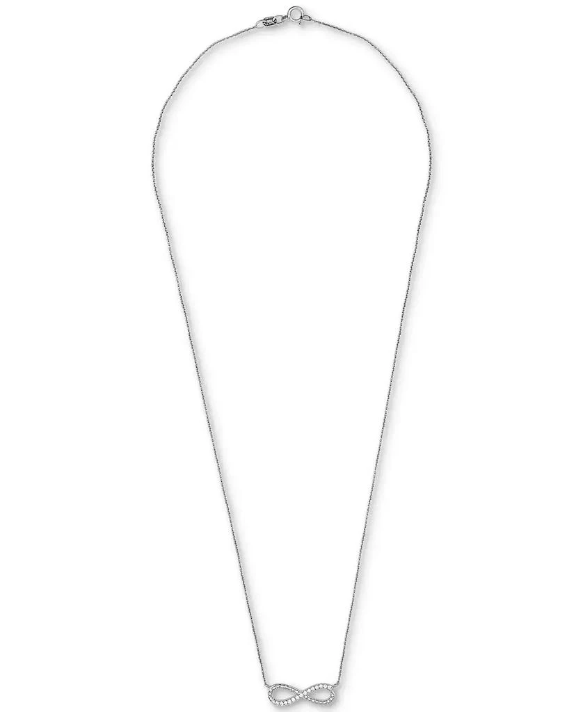 商品Macy's|Diamond Infinity 18" Pendant Necklace (1/10 ct. t.w.) in Sterling Silver,价格¥243,第3张图片详细描述