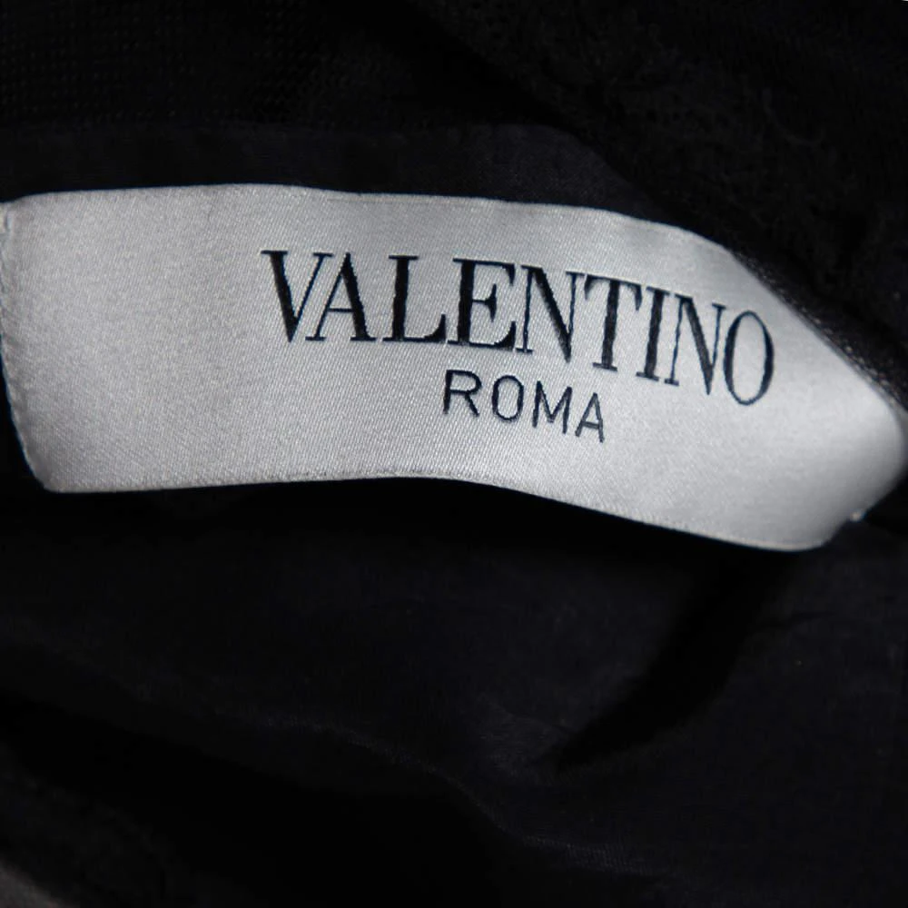 商品[二手商品] Valentino|Valentino Black Silk Embellished Lace Trim Maxi Dress L,价格¥3942,第5张图片详细描述