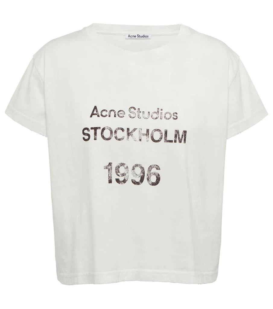 商品Acne Studios|Printed cropped cotton jersey T-shirt,价格¥1009,第1张图片