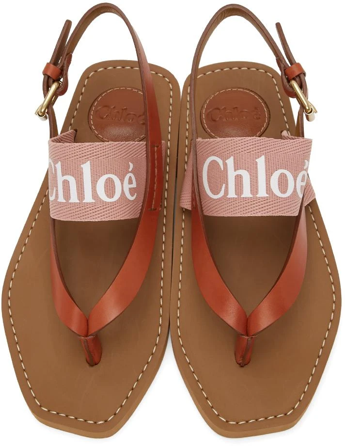 商品Chloé|Pink Woody Flat Sandals,价格¥2126,第5张图片详细描述