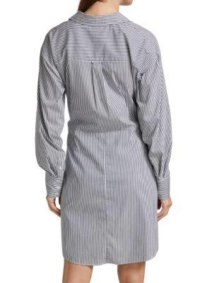 商品VERONICA BEARD|Roanoke Cotton-Blend Striped Shirtdress,价格¥1574,第2张图片详细描述