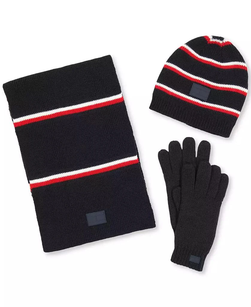 商品Tommy Hilfiger|Men's Global Stripe Beanie, Scarf & Gloves Set,价格¥367,第1张图片