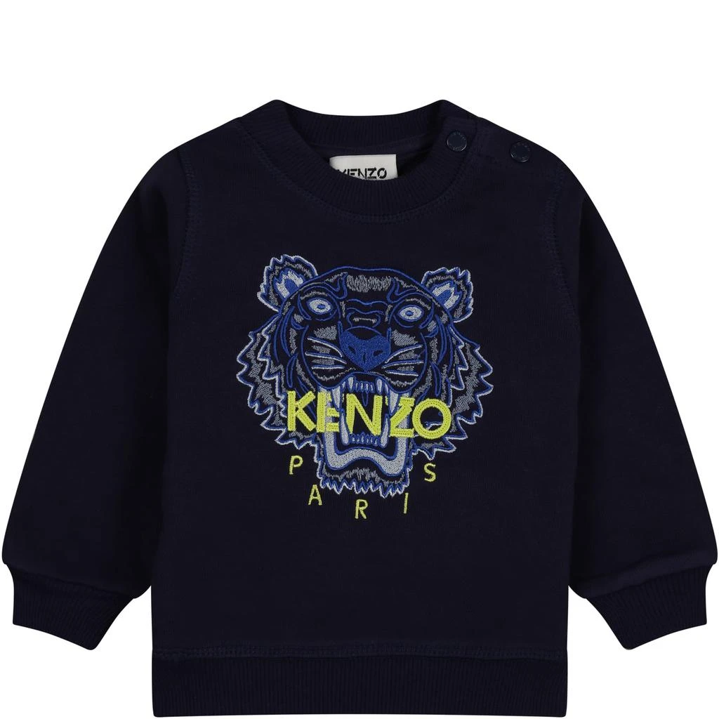 商品Kenzo|Kenzo Kids Blue Sweatshirt For Babies With Iconic Tiger,价格¥829,第1张图片