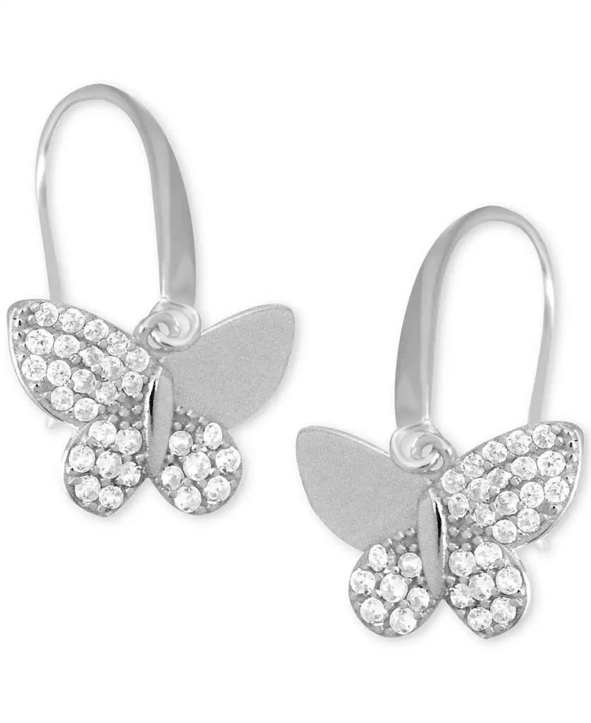 商品Essentials|Cubic Zirconia Butterfly Drop Earring in Silver Plate, Gold Plate or Rose Gold Plate,价格¥308,第1张图片